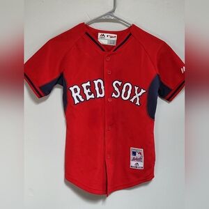 BOSTON RED SOX DUSTIN PEDROIA JERSEY MAJESTIC CHILD SIZE 8